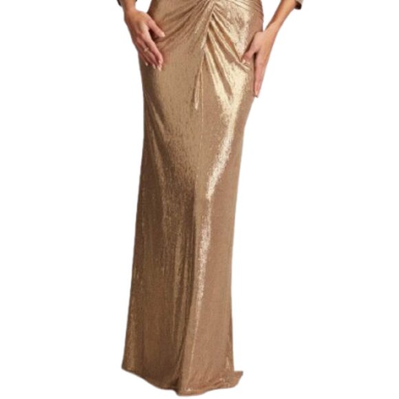 SALE NWT Tadashi Shoji BSJ24131L Metallic Mother of the Bride Gold Dust Size M - Picture 2 of 6